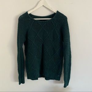 AE | forest green cable knit sweater